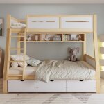 Lit superpos� 90(120)x200cm lit enfant avec 3 tiroirs et sommier � lattes lit mezzanine avec escaliers ...