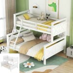 Lit superpos� - langtu - 90 / 140 x 200 cm - convertible 2 lits - �chelle inclin�e - barri�re de s�curit� ...