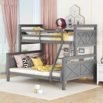 Lit superpos 3 places 90(140)x200 cm lit adulte lit enfant lit adolescent avec escalier et barrire ...