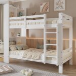 Lit superpos� 90�200cm cadre en bois massif lit enfant avec compartiments de rangement convient aux adolescent ...