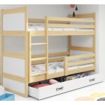 Lit superposé 90x200 bois massif pin barrière de sécurité sommier tiroir enfant séparable en 2 lit (pin ... Lit superposé 90x200 bois massif pin barrière de sécurité sommier tiroir enfant séparable en 2 lit (pin ...