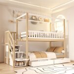 Lit superposé 90x200 cm enfant avec 2 tiroirs barrière de sécurité combinaison de - sweiko - blanc + ... Lit superposé 90x200 cm enfant avec 2 tiroirs barrière de sécurité combinaison de - sweiko - blanc + ...