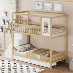 Lit superpos lit 90x200 cm lit enfant - en bois massif avec tiroirs et chelle - sweiko - neturel