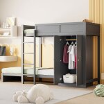 Lit superposé lit 90x200 cm lit enfant - avec marche verticale de sécurité armoire haute desig n - sweiko ... Lit superposé lit 90x200 cm lit enfant - avec marche verticale de sécurité armoire haute desig n - sweiko ...