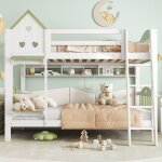 Lit superpos 90x200 cm lit simple enfant avec protection contre les chutes et barreaux lit 1 personne ...