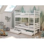 Lit superpos 90x200 convertible - 2 matelas + 2 tiroirs + sommier - 2 lits enfant simples bois - protection ...