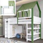Lit superpos 90x200 certifi en747 - armoire + 3 tages de rangement - garde - corps scuris toit & ...
