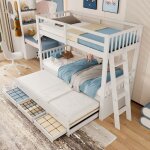 Lit superpos 90x200 transformable 3 tiroirs & chelle incline scurise garde - corps 35cm certifie ...