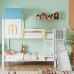 Lit superpos 90x200cm lit cabane lit enfant lit enfant avec toit et fentre avec protection antichute ...
