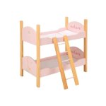 Lit superpos� en bois pour poup�es - arias - 50x27. 5x49. 5 cm - rose - �chelle incluse - 2 oreillers ...