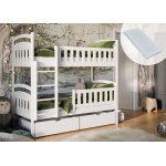 Lit superpos convertible 90x200 cm - matelas inclus - lit enfant avec sommier + 2 tiroirs - 2 lit simples ...