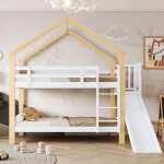 Lit superpos� lit � deux niveaux pour enfants 90x200 cm avec toboggan �chelle et barri�re de protection ...