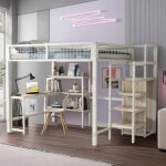 Lit superpos enfant 140x200 avec armoire lit mezzanine 2 places lit enfant avec barriere avec bureau ...
