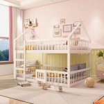 Lit superpos� enfant 140x200 lit superpose cabane s�curis� et gain despace avec escalier design mezzanine ...