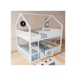 Lit superpos enfant 140x200 scurit garde - corps lit superpos structure mtal robuste design cabane ...