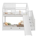 Lit superposé enfant 2 places 90x200 cm - avec tobogganescalier avec rangementtiroirs lit bébé avec fenêtre ... Lit superposé enfant 2 places 90x200 cm - avec tobogganescalier avec rangementtiroirs lit bébé avec fenêtre ...