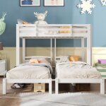 Lits superpos�s enfant 3 places 90x200cm lit triple avec sommier lattes lit mezzanine aver escaliers ...