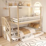 Lit superposé enfants 90 * 200 cm bois massif avec barrières et tiroirs échelle sécurité avec rangement?garçon ... Lit superposé enfants 90 * 200 cm bois massif avec barrières et tiroirs échelle sécurité avec rangement?garçon ...