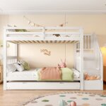 Lit superpos pour enfant 90 * 200cm avec cadre chelle lit gigogne pliable barrires de scurit hautes ...