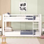 Lit superpos� pour enfants 90x200 avec �chelle droitelit en bois massif pour enfants avec sommiercadre ...