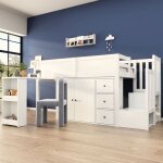 Lit mezzanine enfant 90x200 gain despace sécurisé avec bureau armoire intégrée tiroirs escalier rangements ... Lit mezzanine enfant 90x200 gain despace sécurisé avec bureau armoire intégrée tiroirs escalier rangements ...
