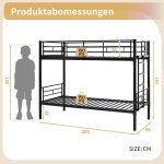 Lit superpos� pour enfants 90x200cm bunk bed kids avec rampe de s�curit� transformable en 2 lits simples ...