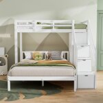Lit superpos enfant - aapaas - 90x200 cm et 140x200 cm - bois massif - armoire intgre - chelle de ...