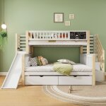 Lit superpos� enfant avec escalier et tiroir avec toboggan et petit tableau noir lit mezzanine 140 * ...