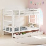 Lit superpos� enfant fonctionnels avec tiroirs - transformable en 2 lits - blanc - 90x200cm - a lattes ...