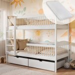 Lit superpos� pour enfant - matelas inclus - taille de couchage 80x180 cm - avec 2 tiroirs - autres tailles ...
