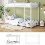 Modernluxe lit superpos� 90x200cm lit enfant avec �chelle cadre en m�tal sommier � lattes style industriel ...