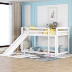 Lit superpos - gutent - 90x200 cm - bois massif - avec toboggan - montage facile