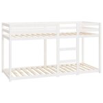 Lit superpos� - vidaxl - uu - bois de pin massif - blanc - 80x200 cm sans matelas