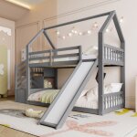 Lit superpos� avec escalier de rangement 90x200cm lit mezzanine avec toboggan lit enfant avec barri�res ...