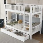 Lit superpos� - langtu - lit superpos� enfant 90x200 cm - structure pin - tiroirs mdf - convertible en ...