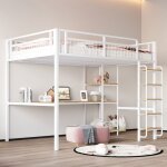 Lit superposé en métal 140 * 200cm échelle de sécurité avec escalier lit denfant avec table et étagère ... Lit superposé en métal 140 * 200cm échelle de sécurité avec escalier lit denfant avec table et étagère ...