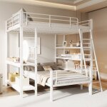Lit superpos en mtal 140 x 200 lit mezzanine 2 places avec rangement et escalier cadre de lit en mtal ...