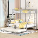 Lit superpos en mtal 90 x 190 cm + 140 x 190 cm argent - lit pour enfants et adultes lit en fergarde ...