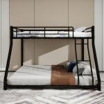 Lit superpos� m�tal 90x190 / 140x190cm - �chelle inclin�e s�curis�e + garde - corps 315cm - id�al adolescent ...