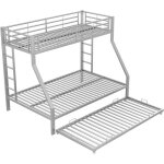 Lit superpos� lit m�tallique avec lit gigogne avec �chelle des deux c�t�s pour enfants adolescents adultes ...