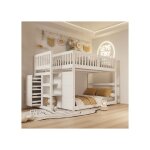 Lit superpos� - muvoe - 140 x 200 cm - blanc - s�curis� - avec rangement