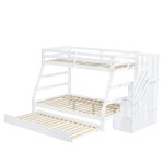 Lit superposé avec lit pliant lit bébé avec armoire échelle et main courante blanc 90x190cm lit pliant ... Lit superposé avec lit pliant lit bébé avec armoire échelle et main courante blanc 90x190cm lit pliant ...