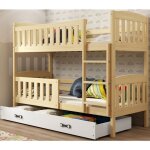 Lit superpos� quba 90x200bois massif pin barri�re de s�curit� sommier tiroir enfant s�parable en 2 lit ...