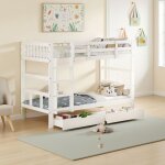 Lits superpos�s s�parables 90x200 cm - ambiance - modulable en 2 lits avec 2 tiroirs de rangement - structure ...