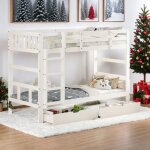 Lits superpos�s s�parables enfant 2x90x200 cm - lit mezzanine avec tiroirs et rangement - avec �chelle ...