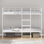 Lit superpos� enfant - jm - 100x190 cm - acier - sommier inclus - blanc