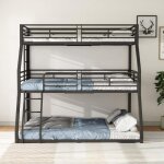 Lit superpos� triple 90 / 120 / 140x200 cm lit cabane enfants avec garde - corpscadre de lit superpos� ...