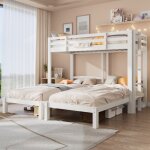 Lit superpos triple 90 x 200 cm lit enfant lit simple 3 places en bois massif avec barrire chelle ...