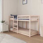 Lit superposé - uu - lit simple - sans matelas - 80x200 cm - bois de pin massif ll0000151252 Lit superposé - uu - lit simple - sans matelas - 80x200 cm - bois de pin massif ll0000151252