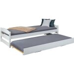 Inter link lit gigogne vindas 90x200 blanc bois massif